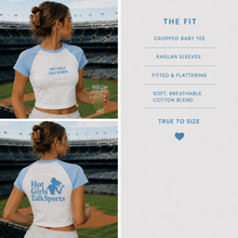 Load image into Gallery viewer, Hot Girls Talk Sports (Raglan Baby Tee)
