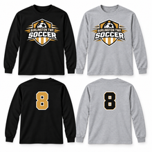 Load image into Gallery viewer, Burlington Township Soccer United long sleeve shirts in Black and Sport Grey

