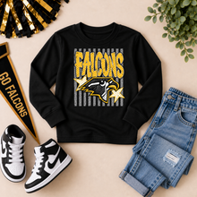 Load image into Gallery viewer, Falcons Leopard Pop black crewneck sweatshirt
