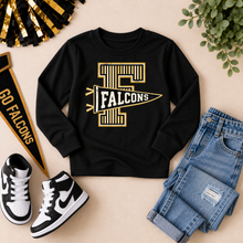 Load image into Gallery viewer, Falcons Pennant youth long sleeve tee
