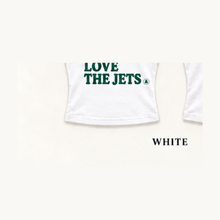 Load image into Gallery viewer, Hot Girls Love The Jets Champion unisex classic 6 oz tee in white
